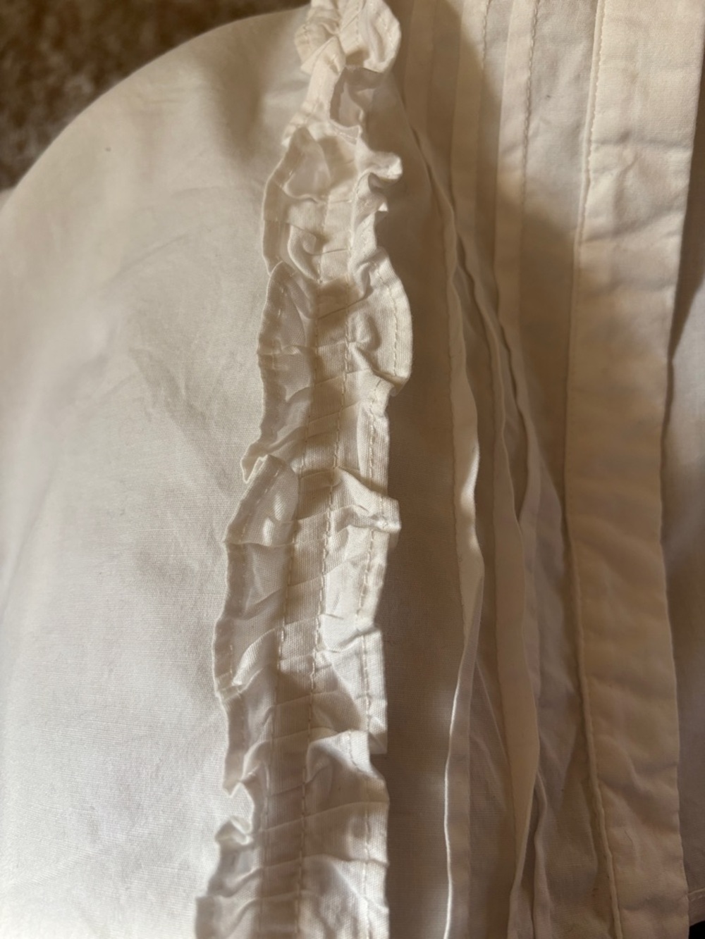 White Off-Shoulder Ruffle Front Blouse - Picture 5 of 5